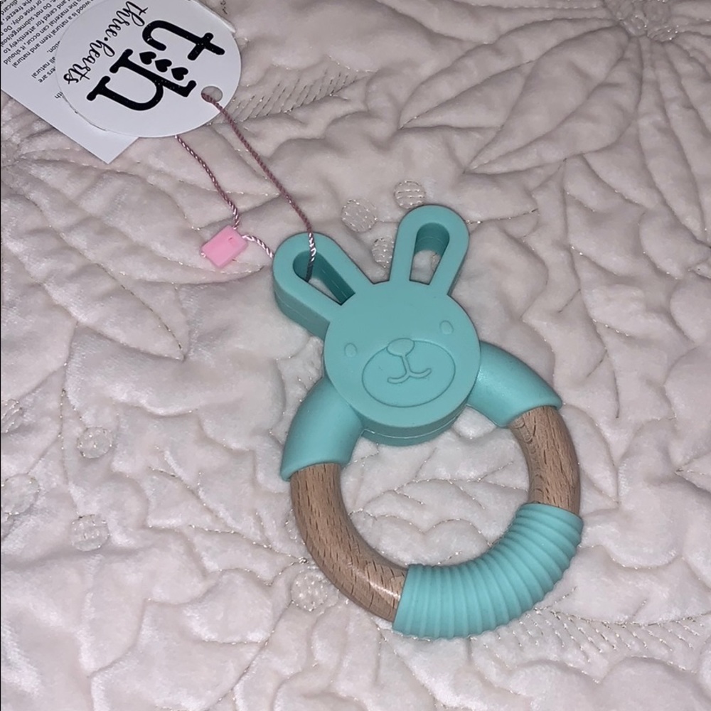 Organic silicone and wooden teether